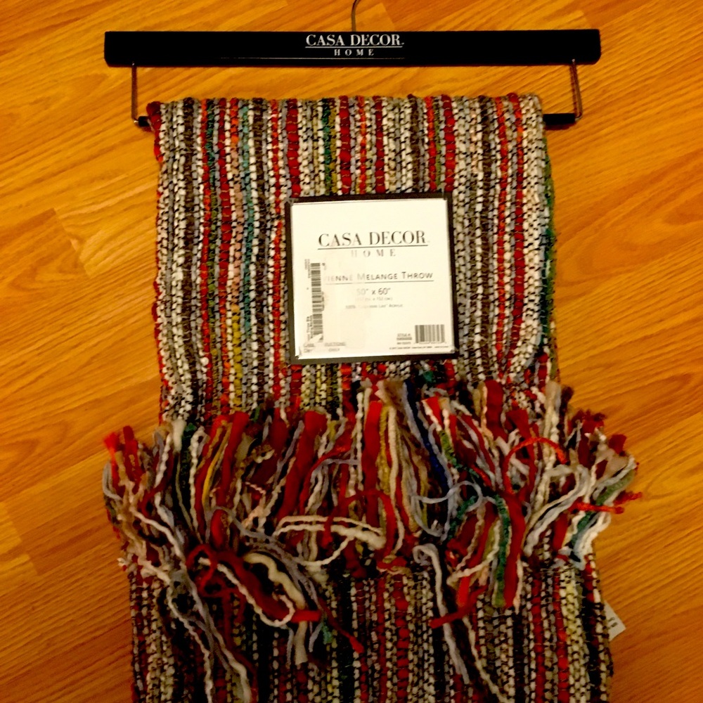 NWT Casa Decor fringe throw